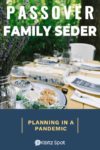 Passover Family Seder dinner table set for an outdoor meal