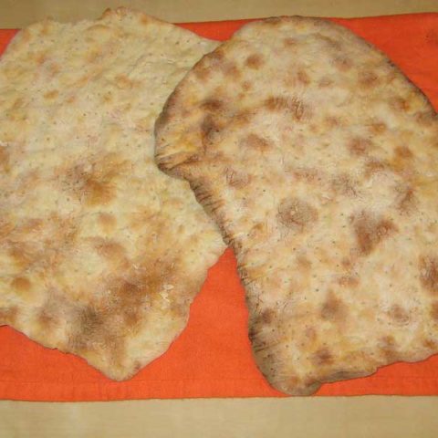 Two pieces of homemade matzo