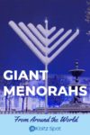 Giant Menorah covered in snow