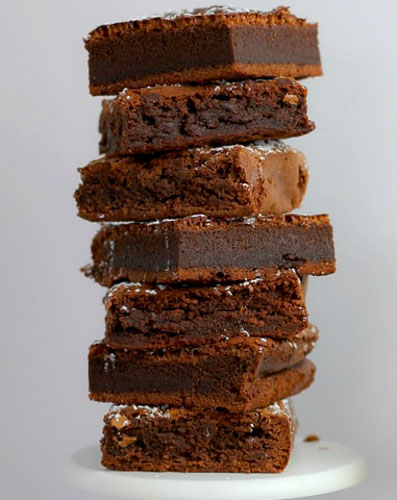 A stack of the best chocolate brownies