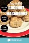 A stack of freshly made gluten free low FODMAP coconut macaroons