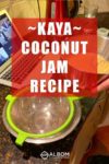 Preparing to strain kaya (coconut jam) during an online cultural cooking class