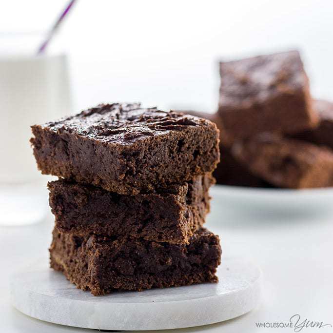 wholesomeyum low carb brownies with almond butter paleo gluten free 1