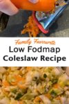 An easy coleslaw recipe that is dairy-free, gluten-free, and low FODMAP