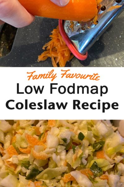 An easy coleslaw recipe that is dairy-free, gluten-free, and low FODMAP