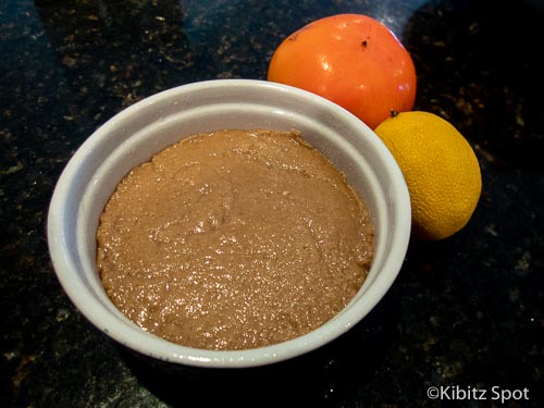 Halvah dessert pressed into a ramekin