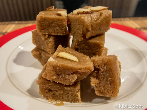 Homemade halva on a plate from our easy halva recipe