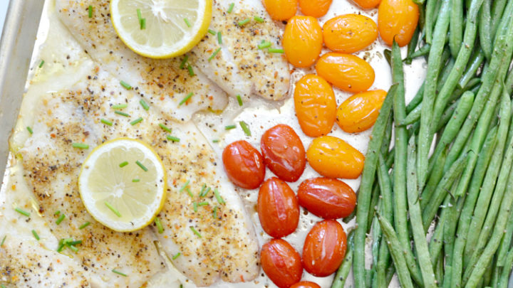 Lemon Pepper Tilapia Sheet Pan Dinner