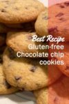 A close up view of homemade gluten free chocolate chip cookies