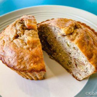 Dairy and gluten free banana chia muffins on a plate