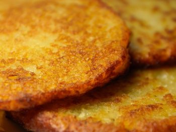 A stack of gluten free potato pancakes