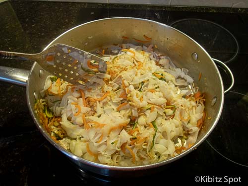 Cooking our healthy pad thai recipe