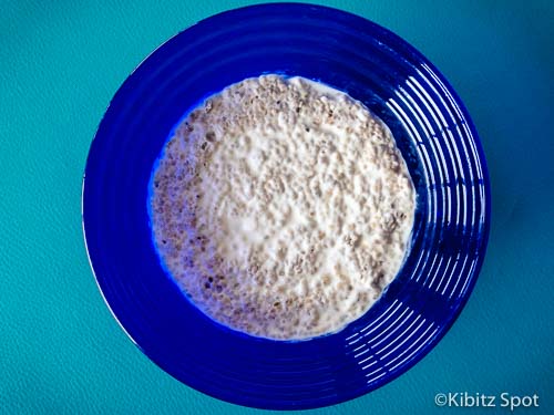 a bowl of coconut milk chia pudding