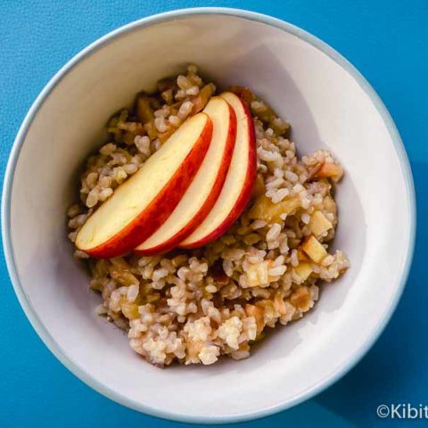 Bowl of Apple Cinnamon Rice Porridge Breakfast