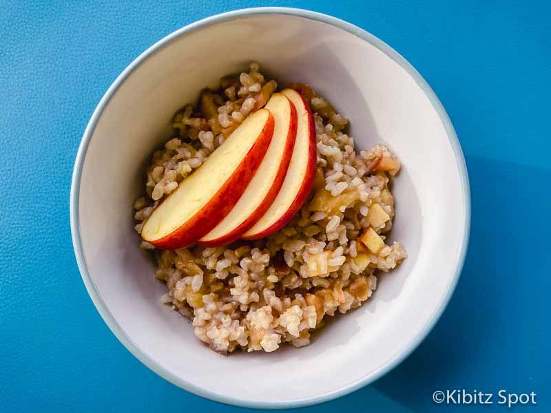 Bowl of Apple Cinnamon Rice Porridge Breakfast