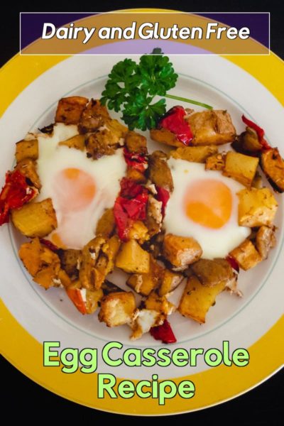Single serve of egg casserole on a plate