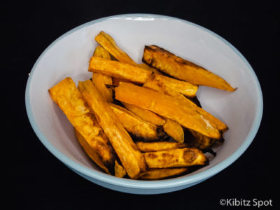 A bowl of paleo sweet potato chips ready to eat