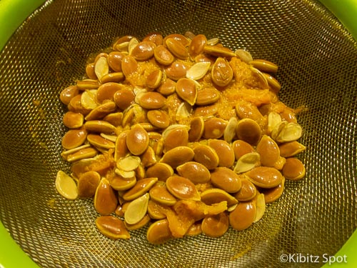 Seeds in a strainer