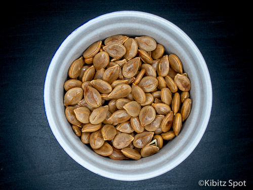 Bowl of pumpkin Seeds ready to eat