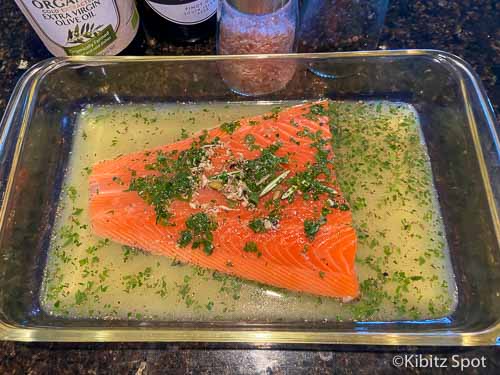 Salmon ready to be baked