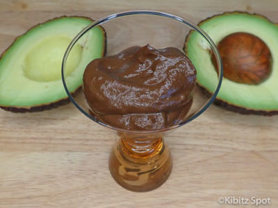 A cup of chocolate avocado mouse