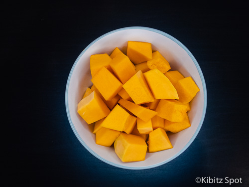 fresh pumpkin cut into cubes