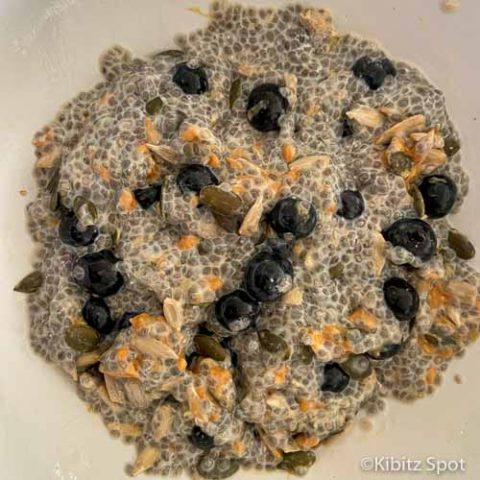chia pudding breakfast bowl ready to enjoy