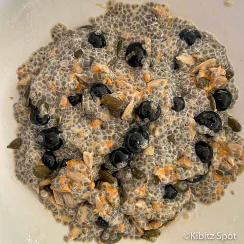chia pudding breakfast bowl ready to enjoy
