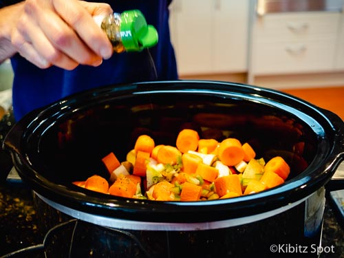 Adding seasoning to vegetables