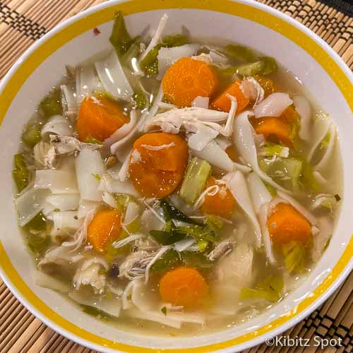 Bowl of gluten-free chicken soup