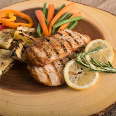 A plate of dairy free and gluten free chicken dinner with veggies