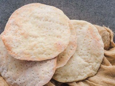 A pile of our homemade matzo recipe