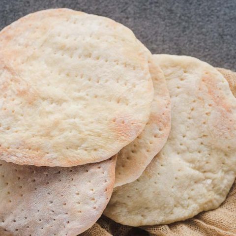 A pile of our homemade matzo recipe