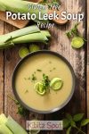 A bowl of gluten free potato leek soup that is perfect for a cold winter’s evening. It’s healthy, hearty, and very economical to make.