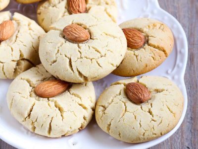 A plate of dairy-free and gluten-free almond cookies