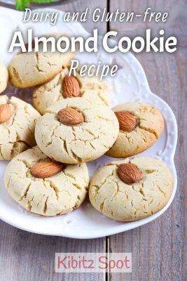 Enjoy a plate of dairy-free and gluten-free almond cookies. These dairy and gluten free almond cookies only require a few ingredients to make, and are the perfect afternoon treat.