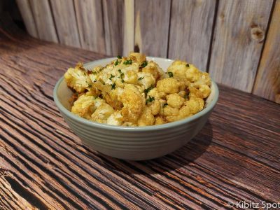 A bowl of tahini roasted cauliflower