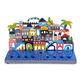 hml 4 yair emanuel painted metal menorah jerusalem