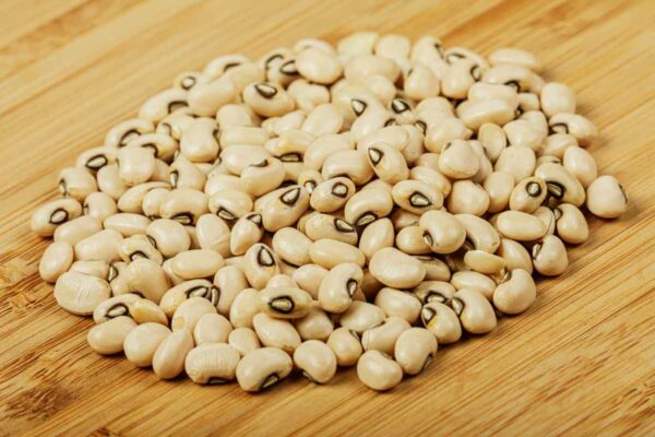 Close up of a pile of Black Eyed Peas