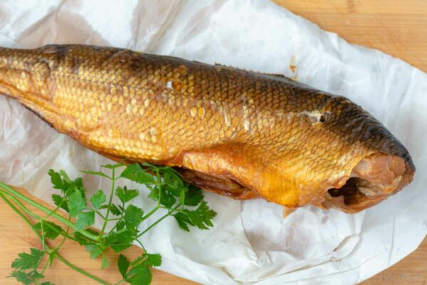 A whole whitefish, used in our Jewish whitefish salad recipe