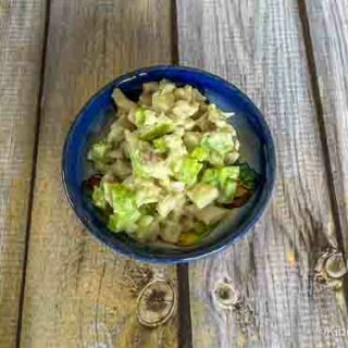 Whitefish salad in a bowl.