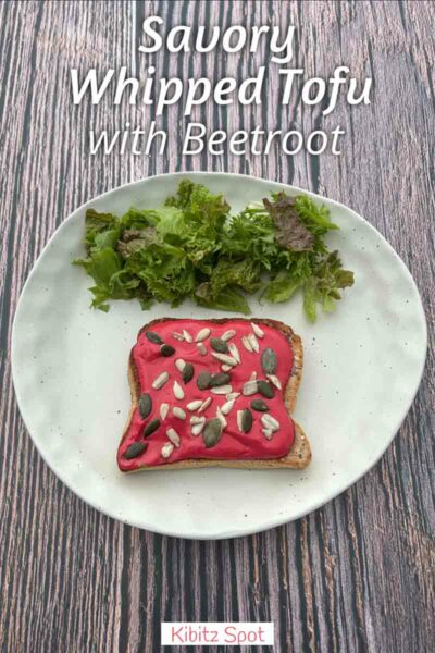 Try this beetroot tofu spread — a creamy whipped tofu blend of beetroot, olive oil, and spice. Perfect for toast, wraps, or dipping. #VeganRecipe #HealthyEating #WhippedTofu