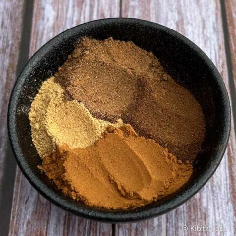 Pumpkin spice mix ingredients prior to mixing