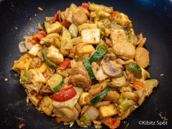 Tofu stir-fry meal finished with this sauce