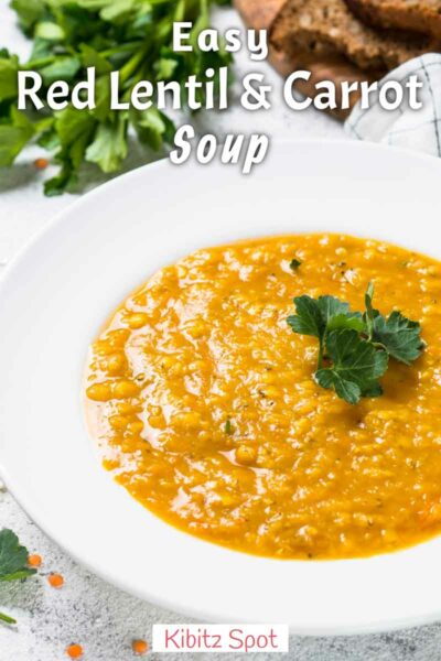 This carrot and lentil soup is warm, hearty, and easy to make in one pot. A simple vegan recipe using pantry staples and ready in just 30 minutes.